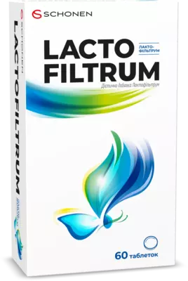 Лактофильтрум диетическая добавка для поддержки микрофлоры кишечника таблетки №60 — Фото 1