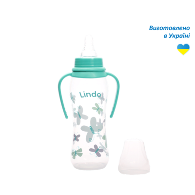 Пляшечка Ліндо (Lindo) LI 147 вигнута з силіконовою соскою та знімними ручками 250 мл — Фото 3
