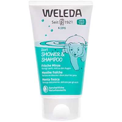 Веледа (Weleda) М'ята дитячий шампунь-гель 2 в 1 для волосся та тіла 150 мл — Фото 1