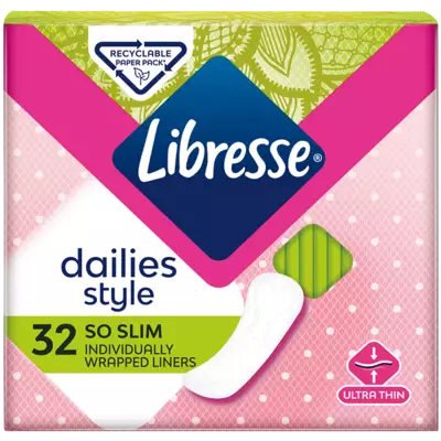 Прокладки Лібрес Дейлі стайл со слім (Libresse Dailies Style So Slim) щоденні 32 шт — Фото 1