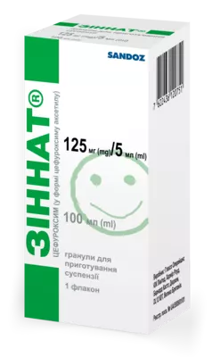 Зиннат гранулы для приготовления суспензии 125 мг/5 мл флакон 100 мл — Фото 2