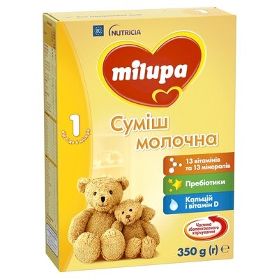 Суміш молочна Мілупа 1 (Milupa) для дітей з 0-6 місяців 350 г — Фото 1