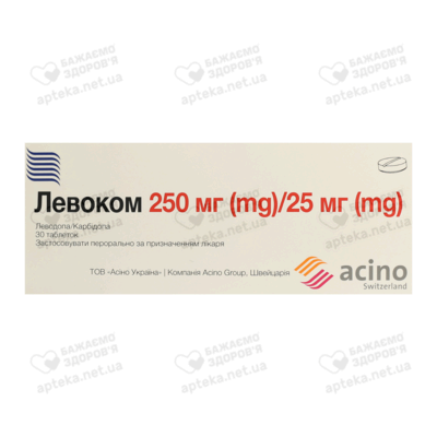 Левоком таблетки 250 мг/25 мг №30 — Фото 1