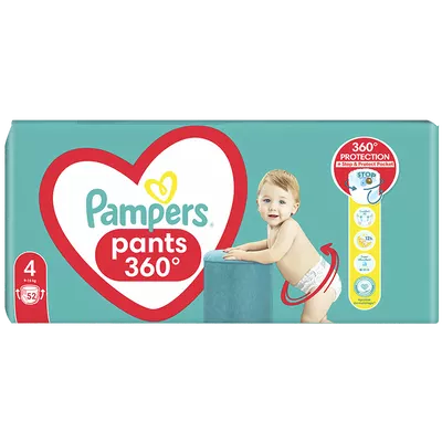 Подгузники-трусики для детей Памперс Пантс (Pampers Pants) размер 4 (9-15 кг) 52 шт — Фото 2