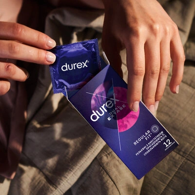 Презервативи Дюрекс (Durex Dual Extase) рельєфні з анестетиком 12 шт — Фото 6