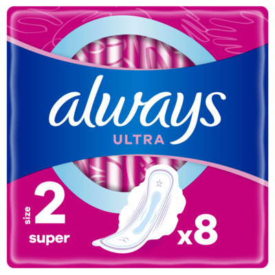 Прокладки Олвейс Ультра Супер (Always Ultra Super) ароматизовані 2 розмір, 5 крапель 8 шт — Фото 1