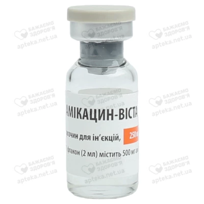 Амікацин-Віста розчин для ін'єкцій 250 мг/мл по 2 мл флакон №1 — Фото 5