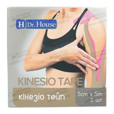 Пластир медичний Кінезіо тейп H Доктор Хаус (Dr.House) розмір 5 см*500 см 1 шт — Фото 1