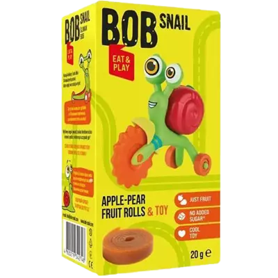 Конфеты натуральные Улитка Боб (Bob Snail) яблоко-груша+игрушка 20 г (набор) — Фото 1