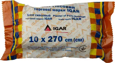 Бинт гипсовый Игар размер 10 см*270 см — Фото 1