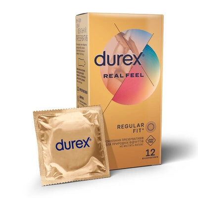 Презервативи Дюрекс (Durex Real Feel) природні відчуття 12 шт — Фото 1