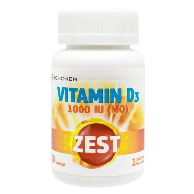 Зест (ZEST) Витамин D3 1000 МЕ капсулы мягкие желатиновые флакон №30 — Фото 1