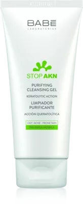 Бабе Лабораторіос (Babe Laboratorios) Стоп АКН гель очищуючий для вмивання жирної та проблемної шкіри обличчя 200 мл — Фото 1