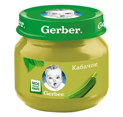Пюре овощное Гербер (Gerber) кабачок с 6 месяцев 80 г — Фото 1