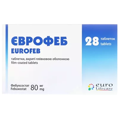 Еврофеб таблетки покрытые оболочкой 80 мг №28 — Фото 1