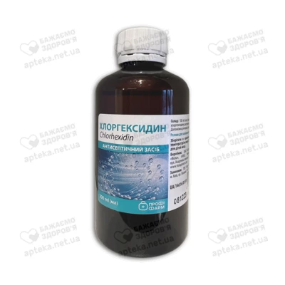 Хлоргексидин розчин для зовнішнього застосування 0,05% флакон полімерний 200 мл, Профі Фарм — Фото 1