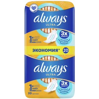 Прокладки Олвейс Ультра Лайт (Always Ultra Light) ароматизовані 1 розмір, 3 краплі 20 шт — Фото 3