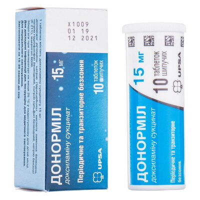 Донорміл таблетки шипучі 15 мг туба №10 — Фото 1