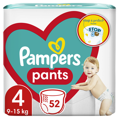 Підгузники-трусики для дітей Памперс Пантс Максі (Pampers Pants Maxi) розмір 4 (9-15 кг) 52 шт — Фото 1