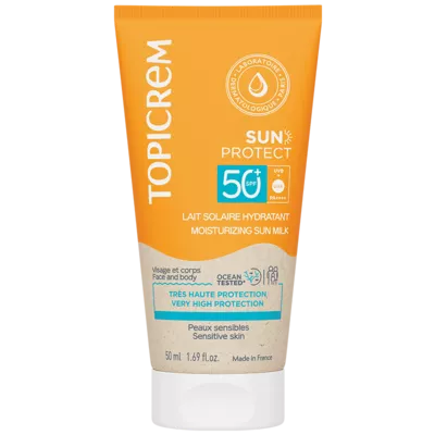 Топикрем (Topicrem) Сан Протект молочко солнцезащитное увлажняющее SPF50+ 200 мл — Фото 1