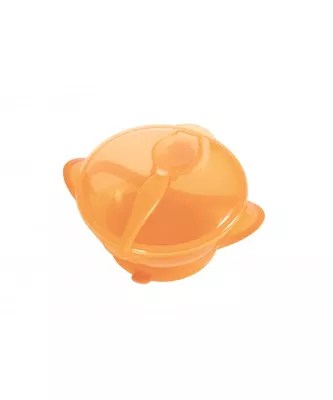 Тарелка Беби Тим (Baby Team) 6002 детская на присоске с крышкой и ложкой — Фото 1