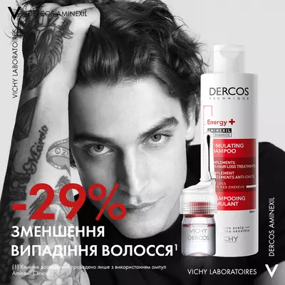 Виши (Vichy) Деркос шампунь тонизирующий с аминексилом и ниацинамидом 200 мл — Фото 6