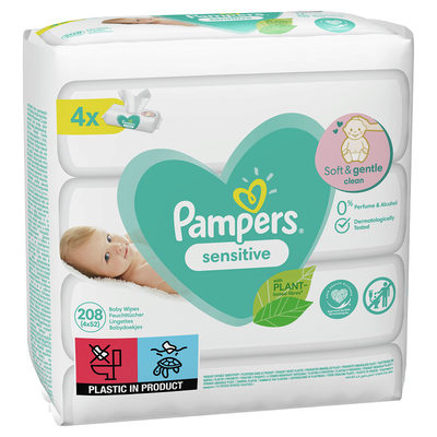 Салфетки влажные детские Памперс Беби Сенситив (Pampers Baby Sensitive) 208 шт (4х52) — Фото 3