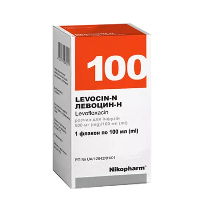 Левоцин-Н розчин для інфузій 500 мг флакон 100 мл — Фото 1