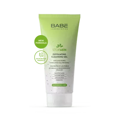 Бабе Лабораториос (Babe Laboratorios) Стоп AKN гель-эксфолиант для лица глубокого очищения (microbiome friendly) 200 мл — Фото 1