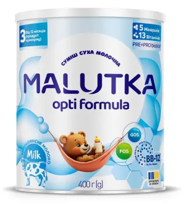 Смесь молочная Малютка (Malutka) Опти формула 3 с 12 месяцев 400 г — Фото 1