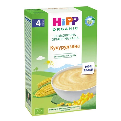Каша безмолочная органическая Хипп (HiPP) кукурузная с 4 месяцев 200 г — Фото 1