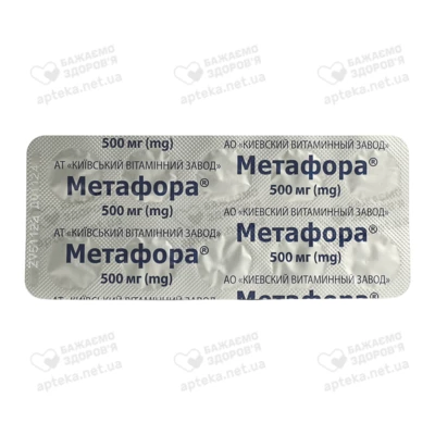 Метафора таблетки вкриті плівковою оболонкою 500 мг №30 (3х10) — Фото 3