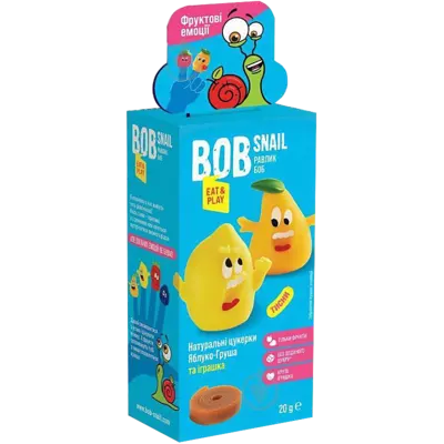 Конфеты натуральные Улитка Боб (Bob Snail) яблоко-груша+игрушка 20 г (набор) — Фото 5