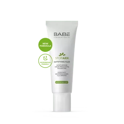 Бабе Лабораториос (Babe Laboratorios) Стоп AKN флюид матирующий увлажняющий (microbiome friendly) 50 мл — Фото 1
