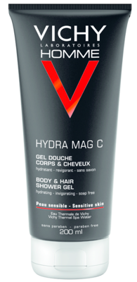 Віши (Vichy) Ом Гідра Маг С+ тонізуючий зволожуючий гель для душу для тіла та волосся для чоловіків 200 мл — Фото 1