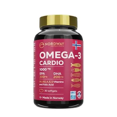 Нордвей Кардіо Омега-3 (Nordway Omega-3 Cardio) капсули м'які 1000 мг №30 — Фото 1