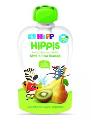 Пюре фруктовое Хипп Хиппис (HiPP Hippis) груша-банан-киви с 6 месяцев 100 г — Фото 1