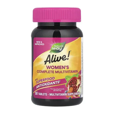 Натурес Вей (Nature's Way) Alive! Women's Energy мультивитамины для женщин таблетки №50 — Фото 3