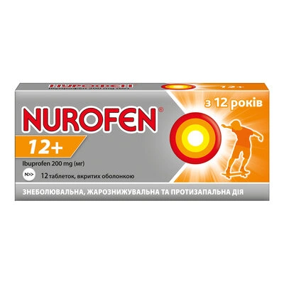 Нурофєн 12+ таблетки вкриті оболонкою 200 мг №12 — Фото 1