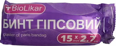 Бинт гипсовый Биоликар размер 15 см* 2,7 м — Фото 1