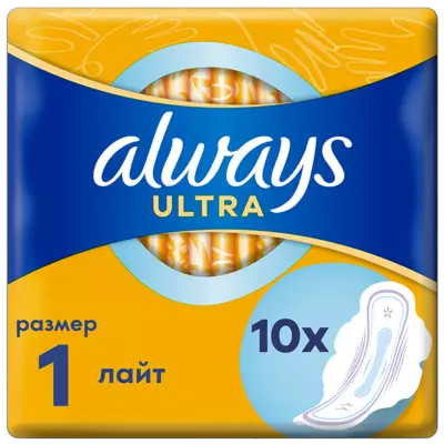 Прокладки Олвейс Ультра Лайт (Always Ultra Light) ароматизированные 1 размер, 3 капли 10 шт — Фото 1