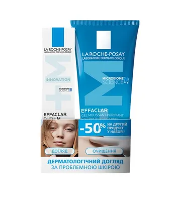 Ля Рош (La Roche-Posay) Ефаклар набір (ЕфакларДУО+М гель-крем 40мл+ Ефаклар+М гель-мус для очищення шкіри 200мл) — Фото 1