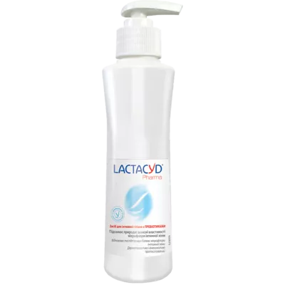 Засіб для інтимної гігієни Лактацид Фарма (Lactacyd Pharma) з Пребіотиками у флаконі з дозатором 250 мл — Фото 3