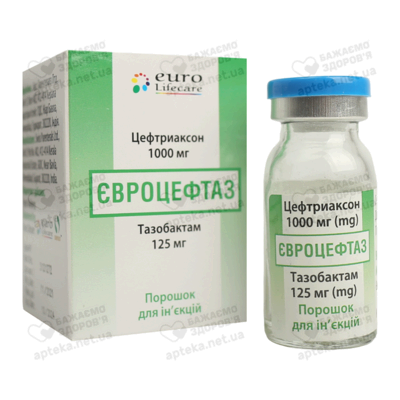 Євроцефтаз порошок для ін'єкцій 1000 мг/125 мг флакон №1 — Фото 4