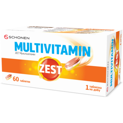Зест (ZEST) Мультивітамін тришарові таблетки №60 — Фото 4