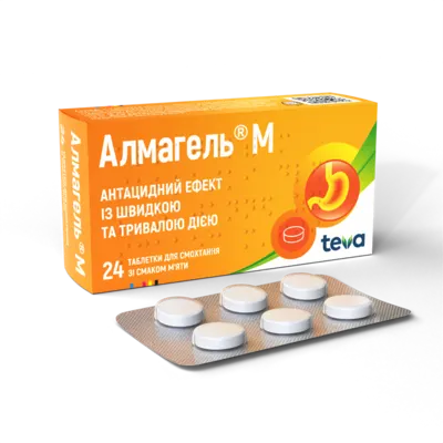 Алмагель М таблетки для розсмоктування зі смаком м'яти №24 — Фото 2