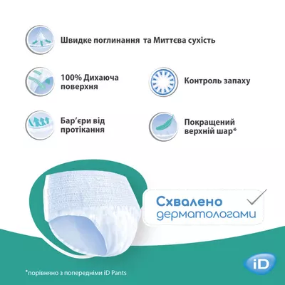 Підгузники-труси для дорослих АйДі (ID Pants+) розмір M 30 шт — Фото 4