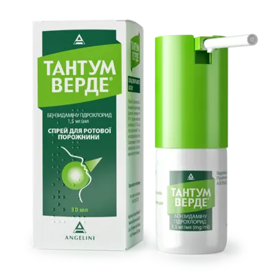 Тантум Верде спрей для ротовой полости флакон 30 мл — Фото 1