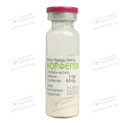 Норфепим порошок для раствора для инъекций 1500 мг флакон №1 — Фото 5