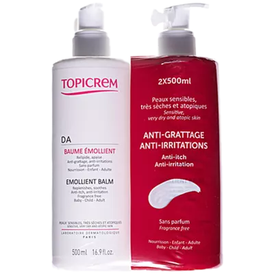 Топікрем (Topicrem) Набір DA Протект Бальзам пом'якшуючий для обличчя і тіла 500 мл 2 упаковки — Фото 1
